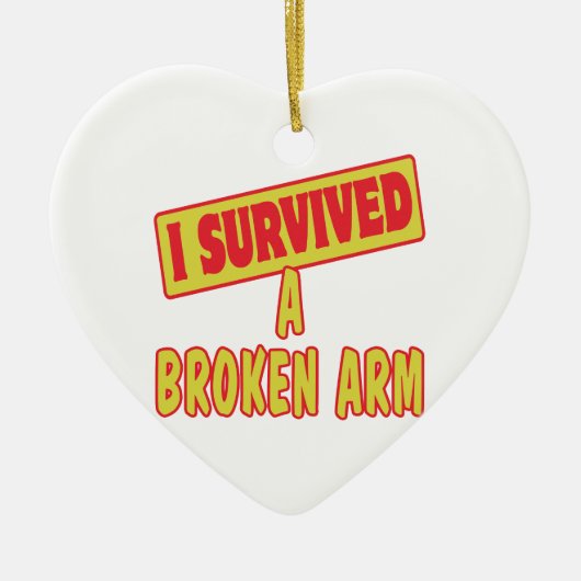 IK HEB EEN BROKEN ARM OVERLEVEN KERAMISCH ORNAMENT (Voorkant)