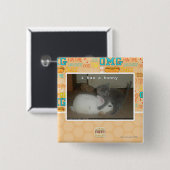 Ik heb een bunny vierkante button 5,1 cm (Voorkant /achterkant)