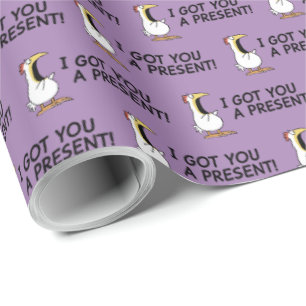 IK HEB EEN CADEAU VOOR JE! schreeuwende kip Cadeaupapier