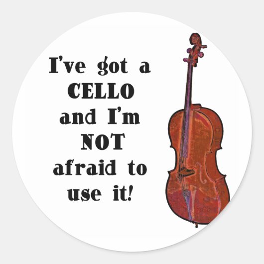 Ik heb een Cello Ronde Sticker (Voorkant)