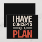 Ik heb een concept van een plan briefkaart (Voorkant / Achterkant)
