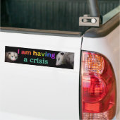 Ik heb een crisis, grappige possum bumpersticker (Op Truck)