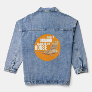 Ik heb een draak die in mijn huis leeft, met draak denim jacket