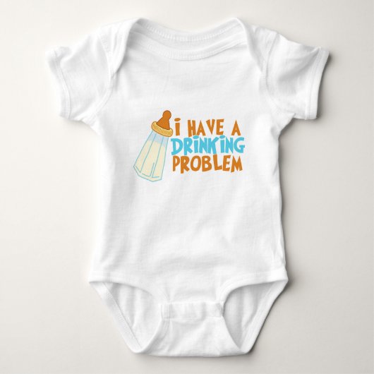 Ik heb een Drink probleem - melkfles Funny Baby Romper (Voorkant)