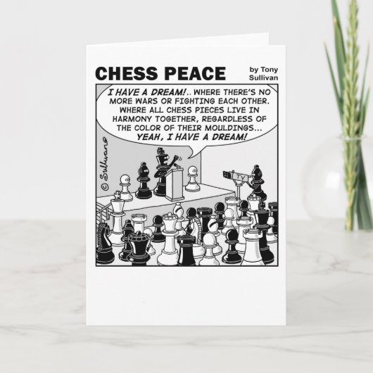 Ik heb een droom Chess Peace cartoon Kaart (Voorkant)