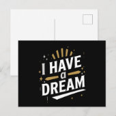 Ik Heb een Droom Inspirerende Typografie Kunst Briefkaart (Voorkant / Achterkant)