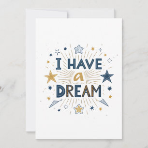 Ik Heb een Droom Starburst Typografie Kunst Feestdagenkaart
