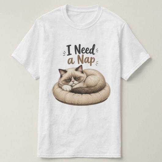 Ik heb een dutje nodig – Grumpy Cat Collectie T-shirt (Design voorkant)