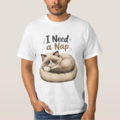 Ik heb een dutje nodig – Grumpy Cat Collectie T-shirt (Voorkant)