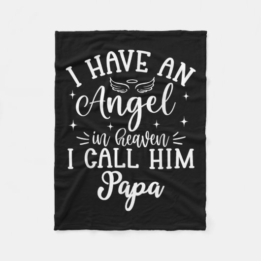 Ik heb een engel in de hemel en ik noem hem papa fleece deken (Voorkant)
