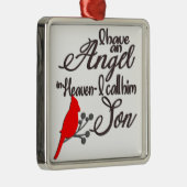 Ik heb een engel in de hemel. metalen ornament (Rechts)