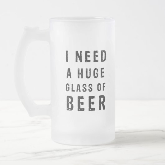 Ik heb een enorm glas bier nodig matglas bierpul (Links)