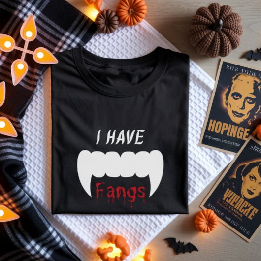 Ik heb een Fangs Vampire Halloween T-shirt