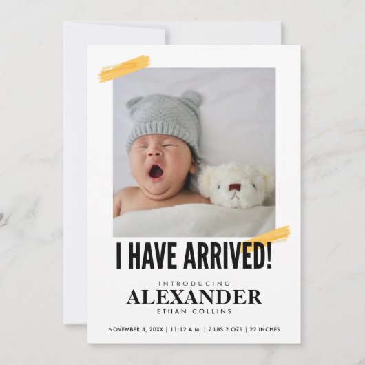 Ik heb een foto gemaakt van een moderne Baby geboo Kaart (Voorkant)