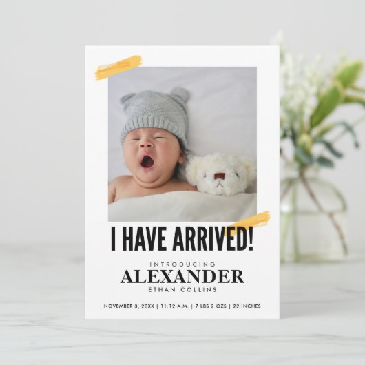 Ik heb een foto gemaakt van een moderne Baby geboo Kaart (Staand voorkant)