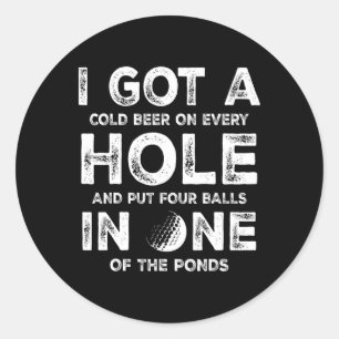 Ik heb een gaatje in een golf pa golfer Mannen fa Ronde Sticker
