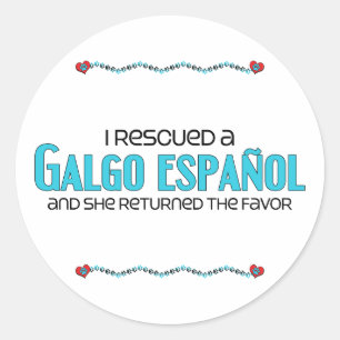 Ik heb een Galgo Español (Vrouw) gered Ronde Sticker