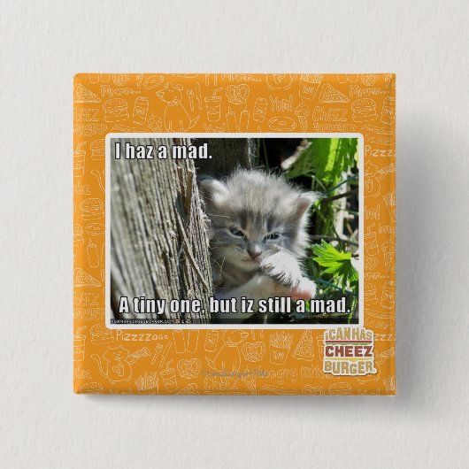 Ik heb een gek vierkante button 5,1 cm (Voorkant)