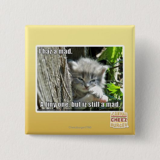 Ik heb een gek vierkante button 5,1 cm (Voorkant)