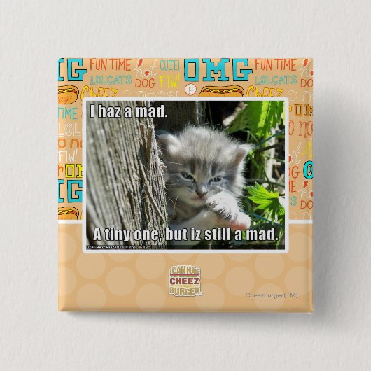 Ik heb een gek vierkante button 5,1 cm (Voorkant)