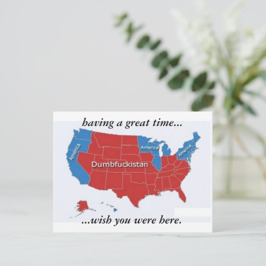 Ik heb een geweldige tijd... briefkaart (Staand voorkant)