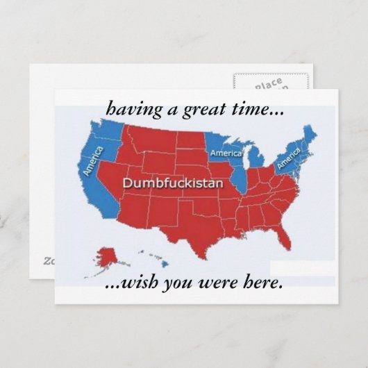 Ik heb een geweldige tijd... briefkaart (Voorkant / Achterkant)