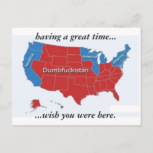 Ik heb een geweldige tijd... briefkaart (Voorkant)