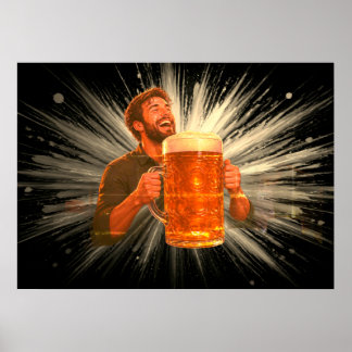 Ik heb een geweldige tijd met mijn grote bier op e poster
