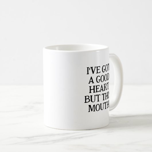 Ik heb een goed hart grappig sarcastisch Gezegde Koffiemok (Voorkant rechts)