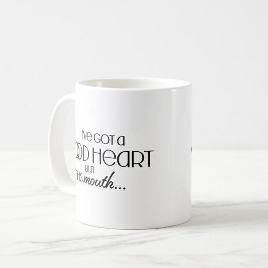 Ik heb een goed hart Grappig sarcastisch Koffiemok (Voorkant links)