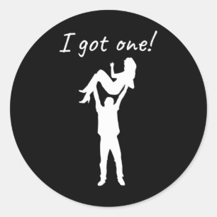 Ik heb een grappige bruid bruidegom vrijgezel huwe ronde sticker