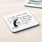 Ik heb een grappige citaat uit wijn met kat bier onderzetter (Linkerzijde)