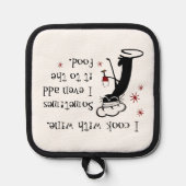 Ik heb een grappige citaat uit wijn met kat pannenlap (Voorkant)