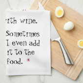 Ik heb een grappige citaat uit wijn met kat theedoek (Quarter Fold)