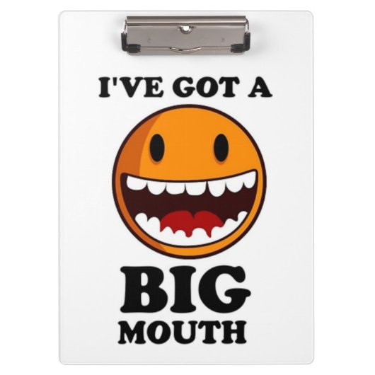 "IK HEB EEN GROOT MOUTH-GEZICHT KLEMBORD (Voorkant)