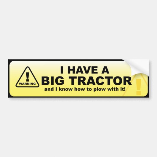 Ik heb een grote tractor bumpersticker (Voorkant)