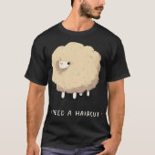 Ik heb een haircut nodig. Overgeteelde schapen T-shirt (Voorkant)
