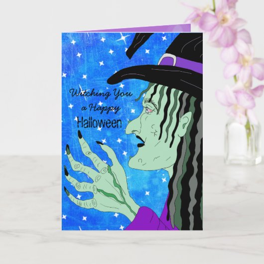 Ik heb een Happy Halloween bij je. Kaart (Orchidee)