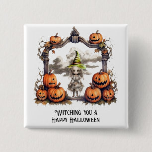 Ik heb een Happy Halloween bij je. Vierkante Button 5,1 Cm