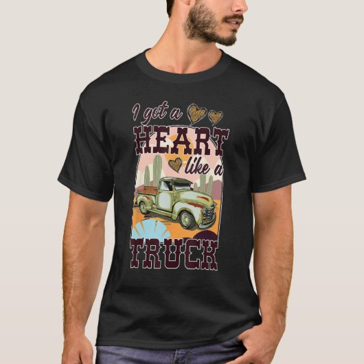 Ik heb een hart als een vrachtwagen rijdt op drome t-shirt (Voorkant)