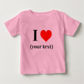 IK HEB EEN HART! Baby Fine Jersey T-shirt - Roze-  (Voorkant)