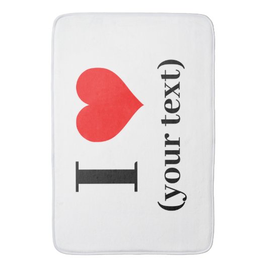 IK HEB EEN HART! Grote badmat - Custom (Voorkant Verticaal)