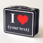 IK HEB EEN HART! Metal Lunchbox - Zwart (Voorkant)