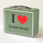 IK HEB EEN HART! Metalen lunchbox - Groen (Voorkant)