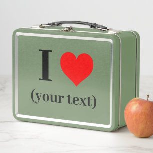 IK HEB EEN HART! Metalen lunchbox - Groen