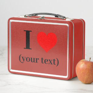 IK HEB EEN HART! Metalen lunchbox - Rood - Aangepa