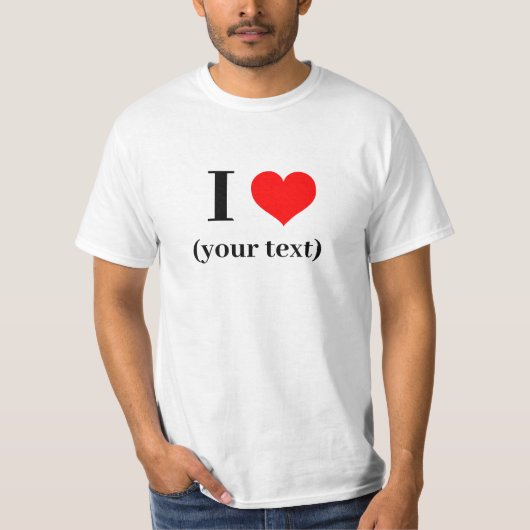 IK HEB EEN HART! T-shirt - Wit - Aanpassen (Voorkant)