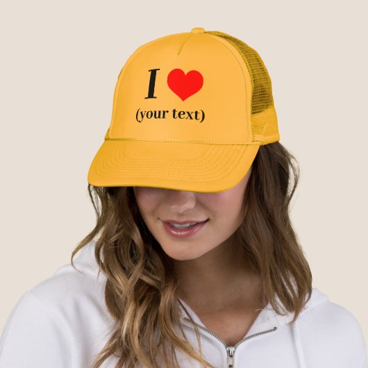 IK HEB EEN HART! Trucker Hat - Geel - Aanpassen Pet (In situ)