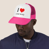 IK HEB EEN HART! Trucker Hat - Roze - Aanpassen Pet (In situ)