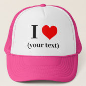 IK HEB EEN HART! Trucker Hat - Roze - Aanpassen Pet (Voorkant)